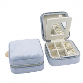 BG-1034 velvet jewelry case blue color