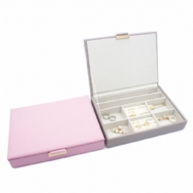 BG-1041 pu leather jewelry box pink jewelry case
