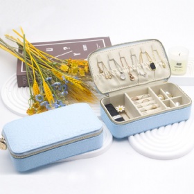 BG-1080 blue pu leather jewelry case for travel