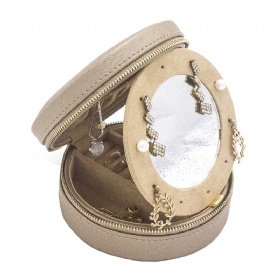 BG-1011 custom round jewelry box with round mirror
