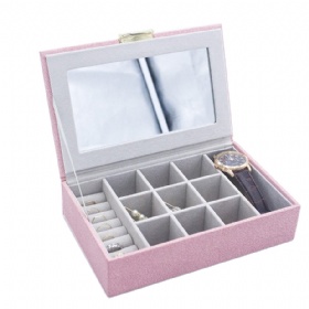 BG-1017 PU leather jewelry box earrings&watch storage