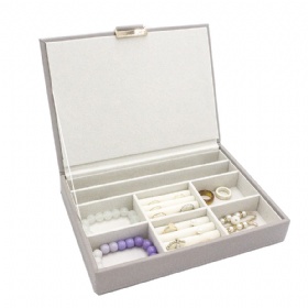 BG-1020 gray pu leather jewelry case